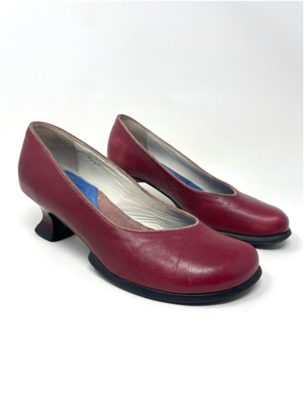 John Fluevog Mini Lily Darling Leather Mid Heel Pumps in Red Size 7